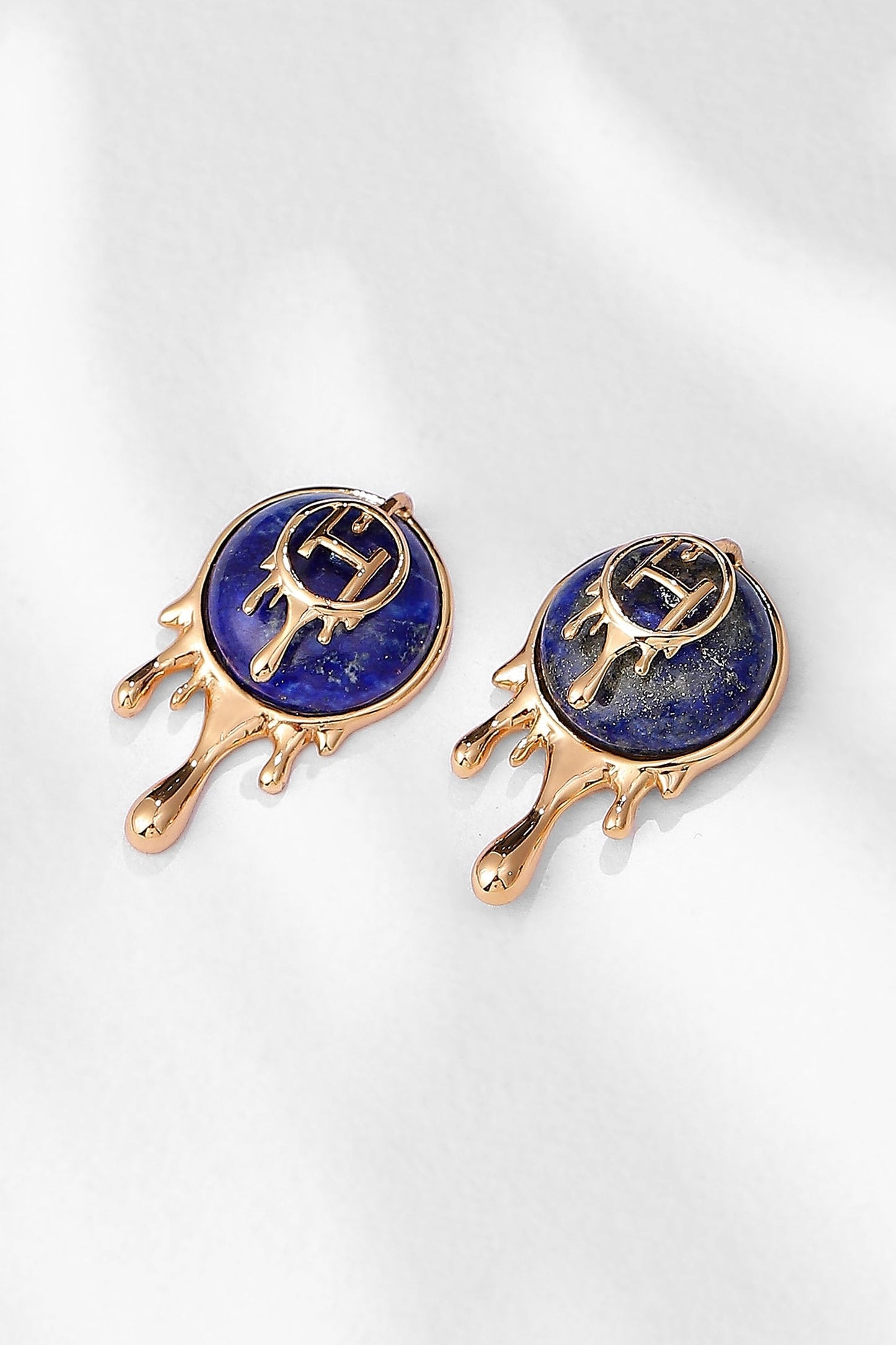 Drip OH Palescent Lapis Stud Earrings 