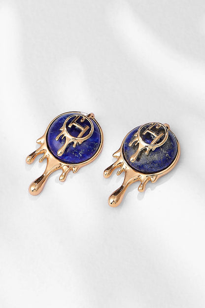 Drip OH Palescent Lapis Stud Earrings 