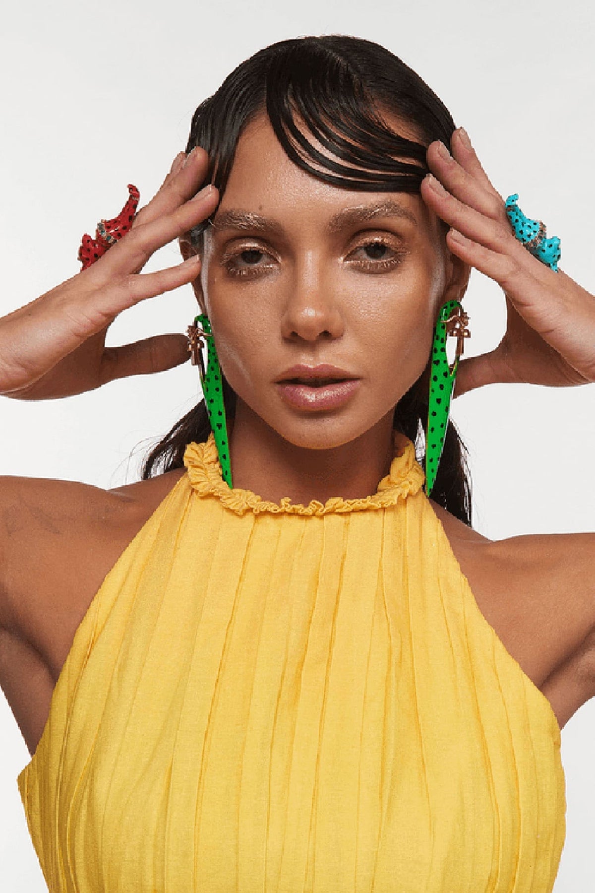 Gavi Spicule Leopard Enamel Earrings 