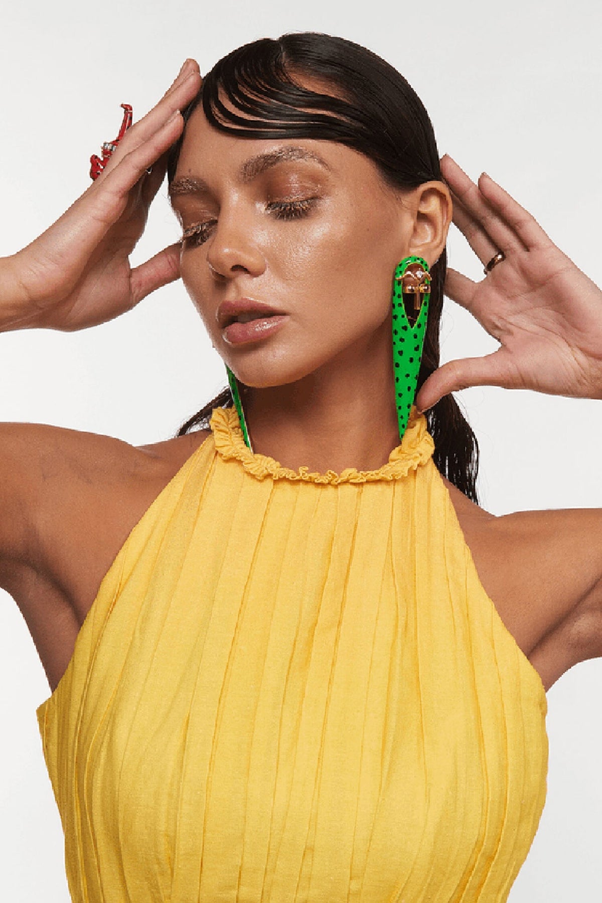 Gavi Spicule Leopard Enamel Earrings 