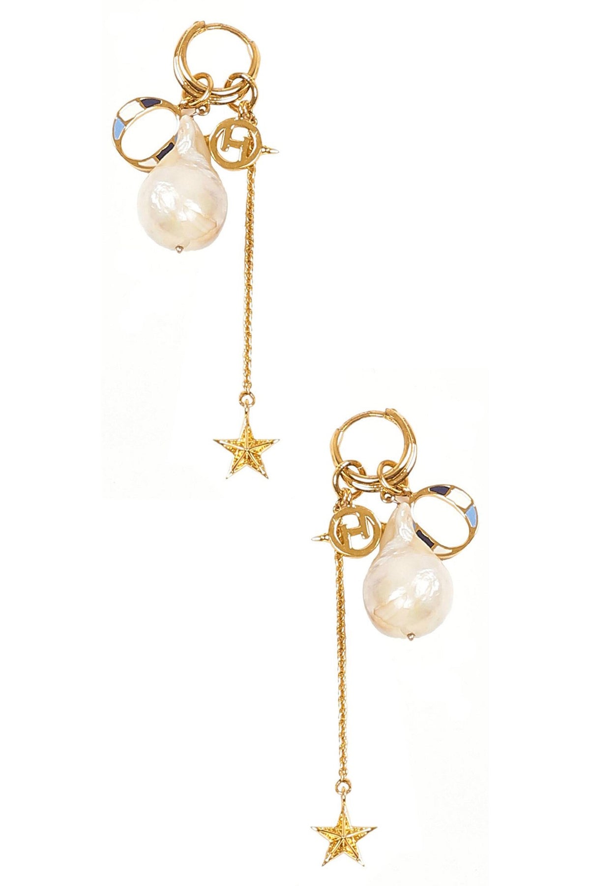  Etoile Bead Drop Long Earrings 