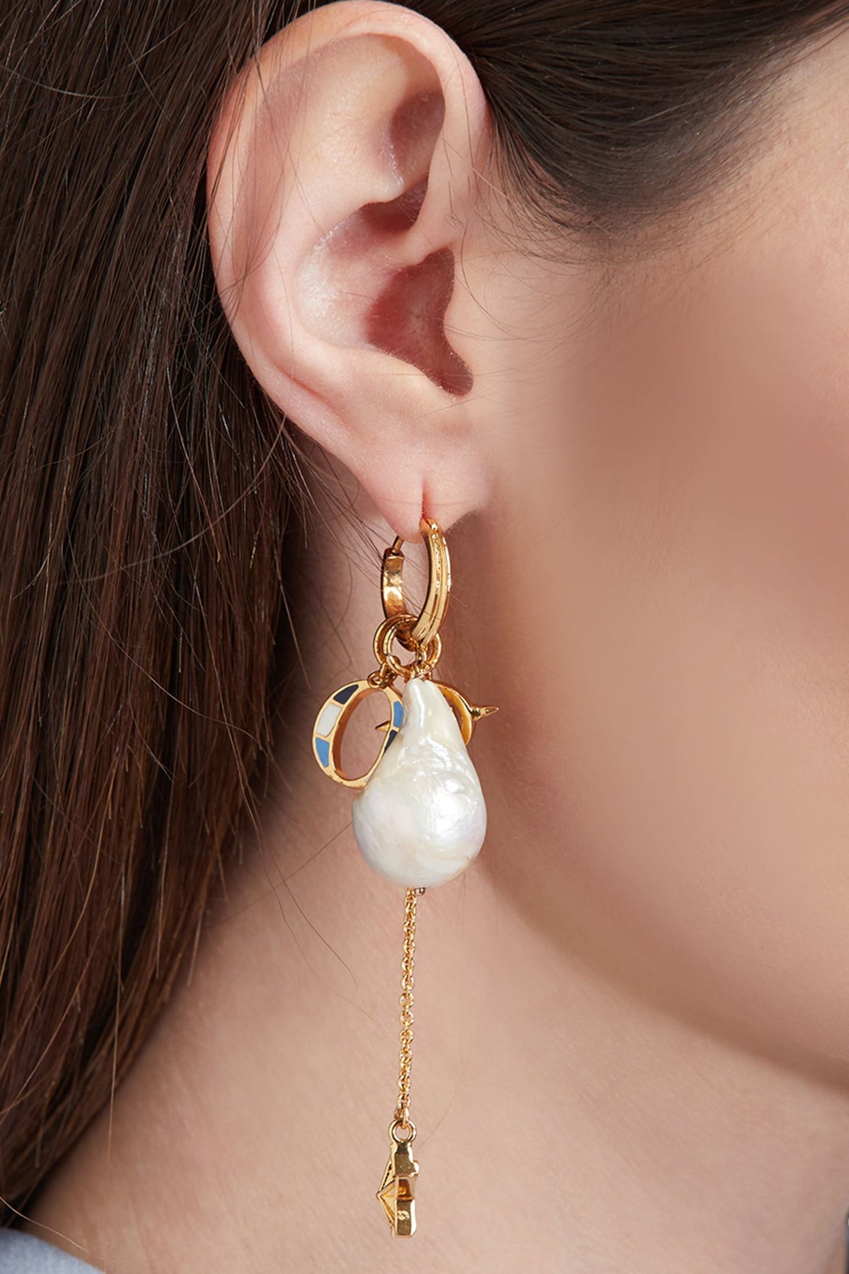  Etoile Bead Drop Long Earrings 