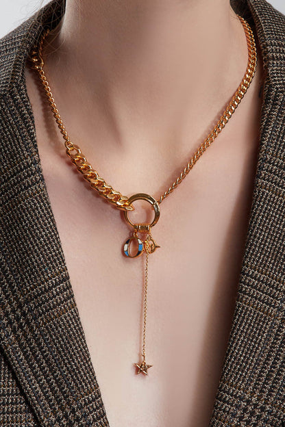  Charm Pendant Long Necklace 