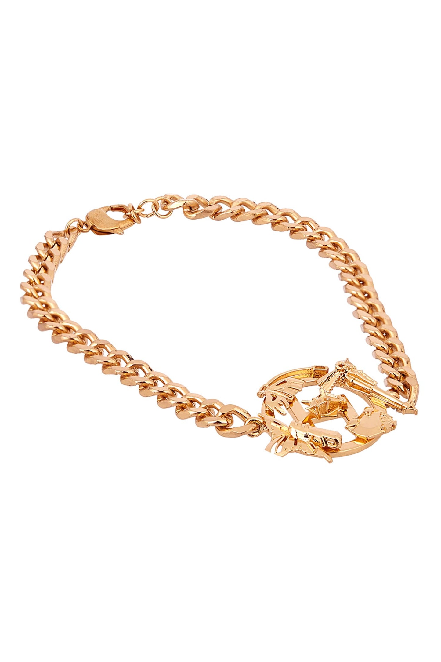 Monogram Pendant Link Choker 