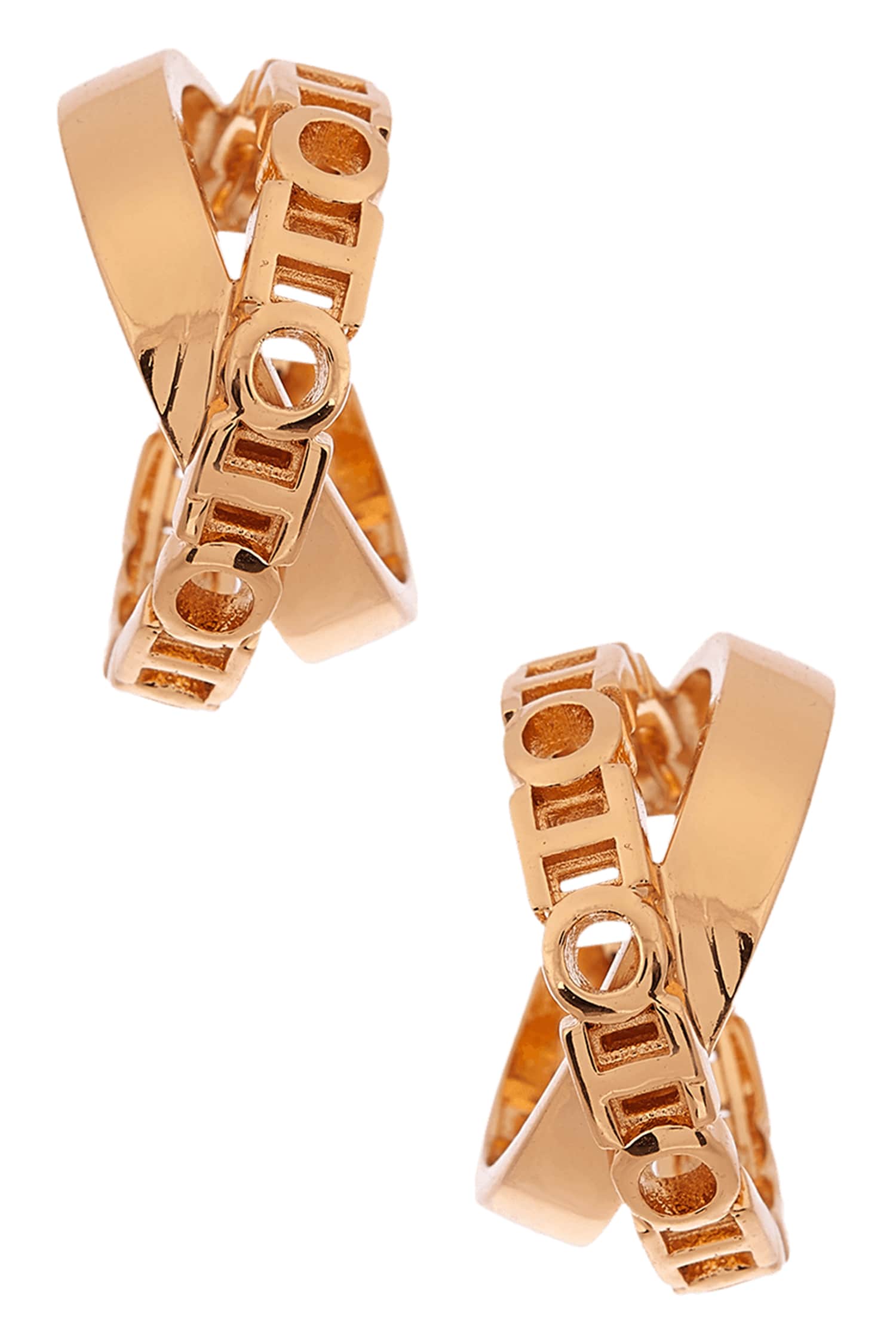 Monogram Archway Double Hoops 