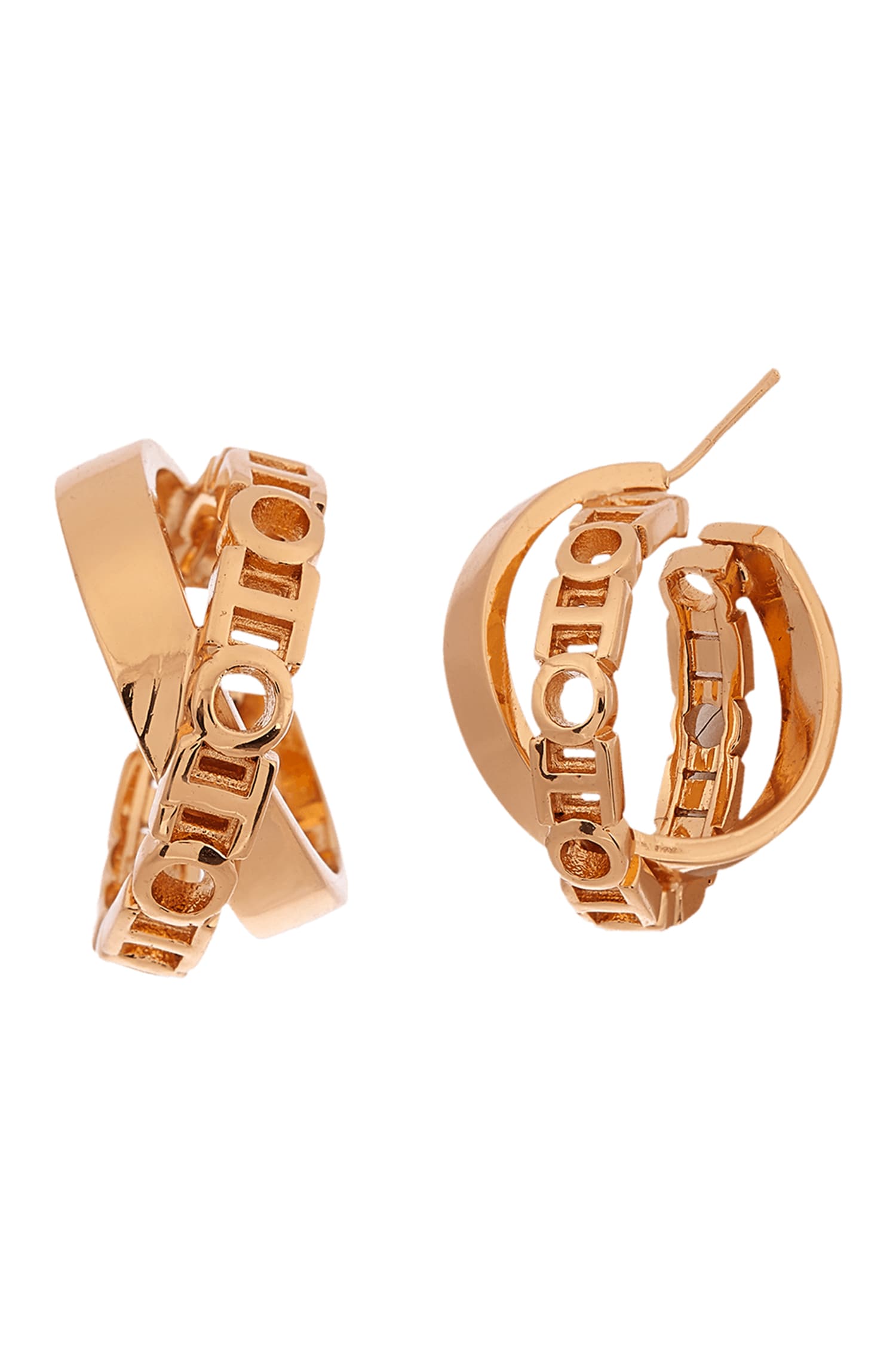 Monogram Archway Double Hoops 