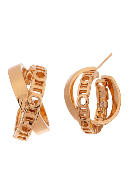 Monogram Archway Double Hoops 