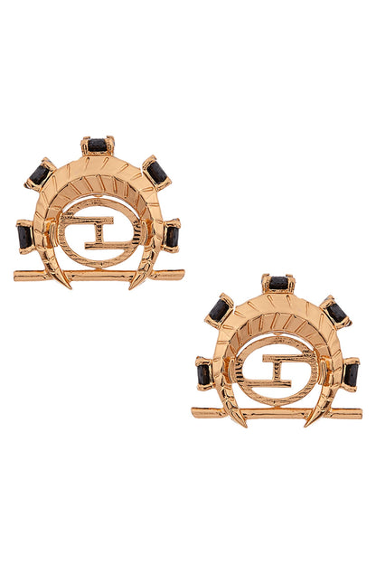 Monogram Crescent Ear Studs 
