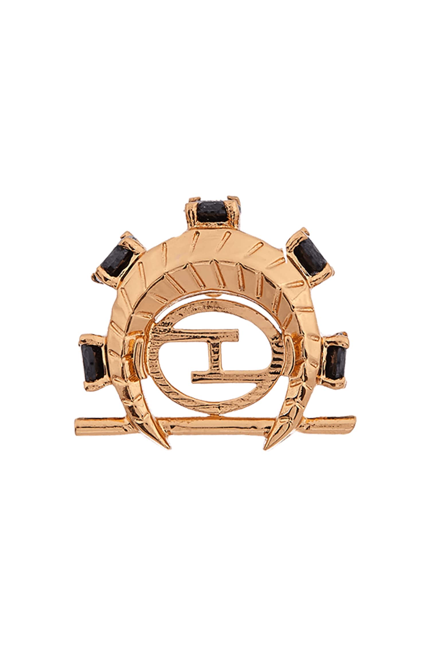 Monogram Crescent Ear Studs 
