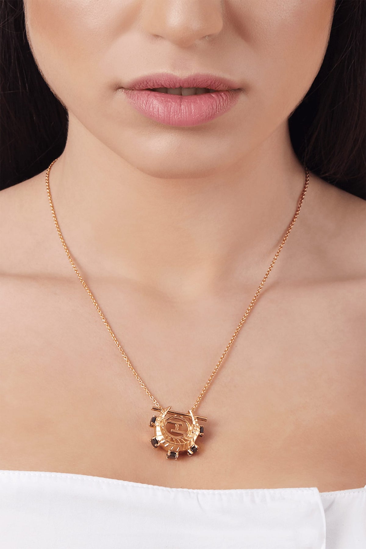 Crescent Pendant Necklace 