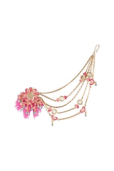 Gold Plated Floral Motif Chain Earrings