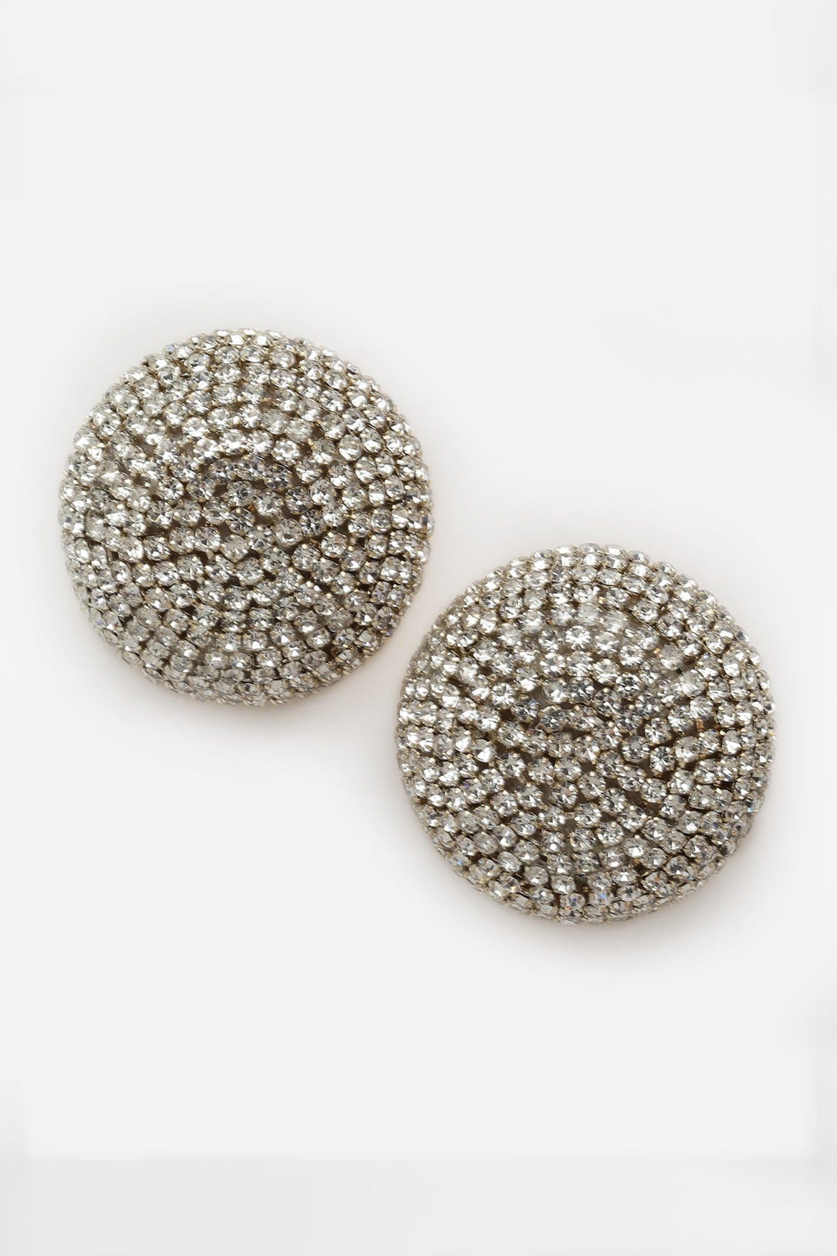 Gold Finish Crystal Stud Earrings