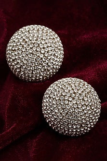 Gold Finish Crystal Stud Earrings