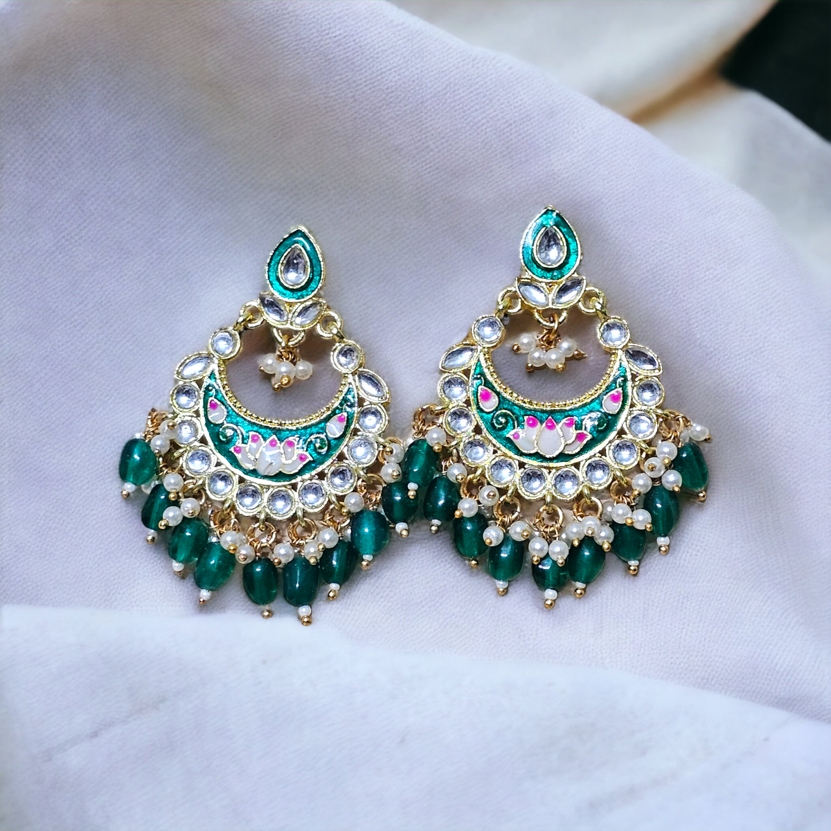 Kundan Chandbali Earrings