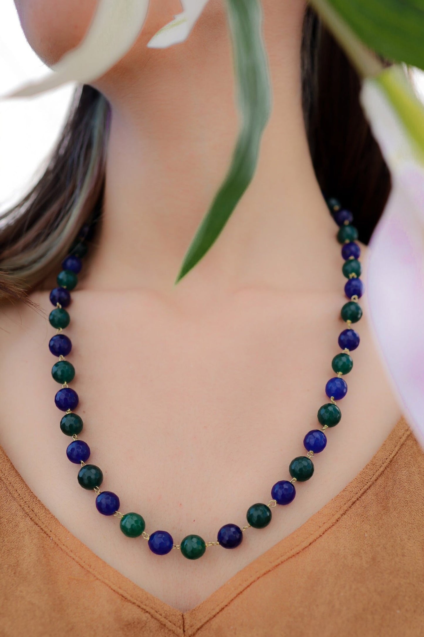 Stone Embellished Long Necklace 