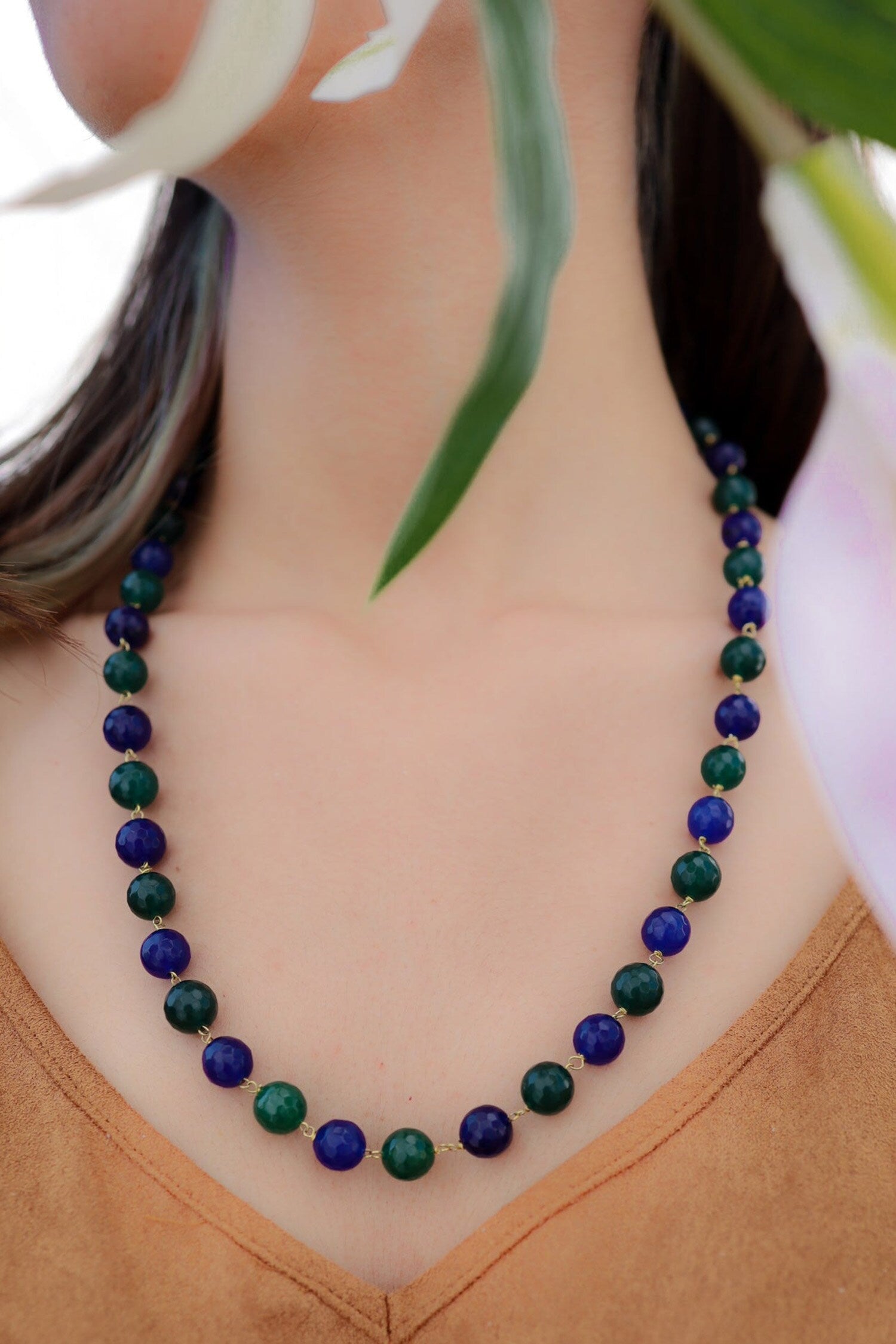Stone Embellished Long Necklace 