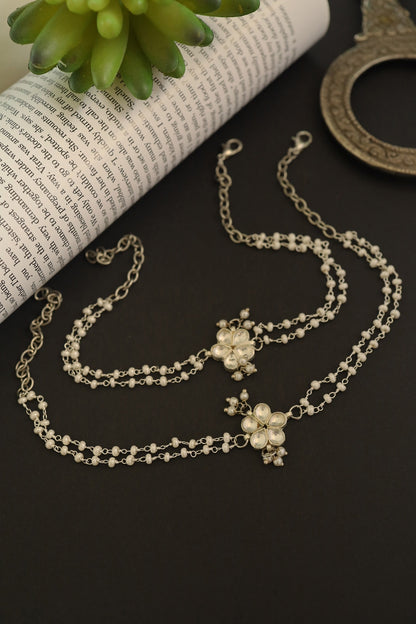 Layered Pearl Anklets -Set of 2 