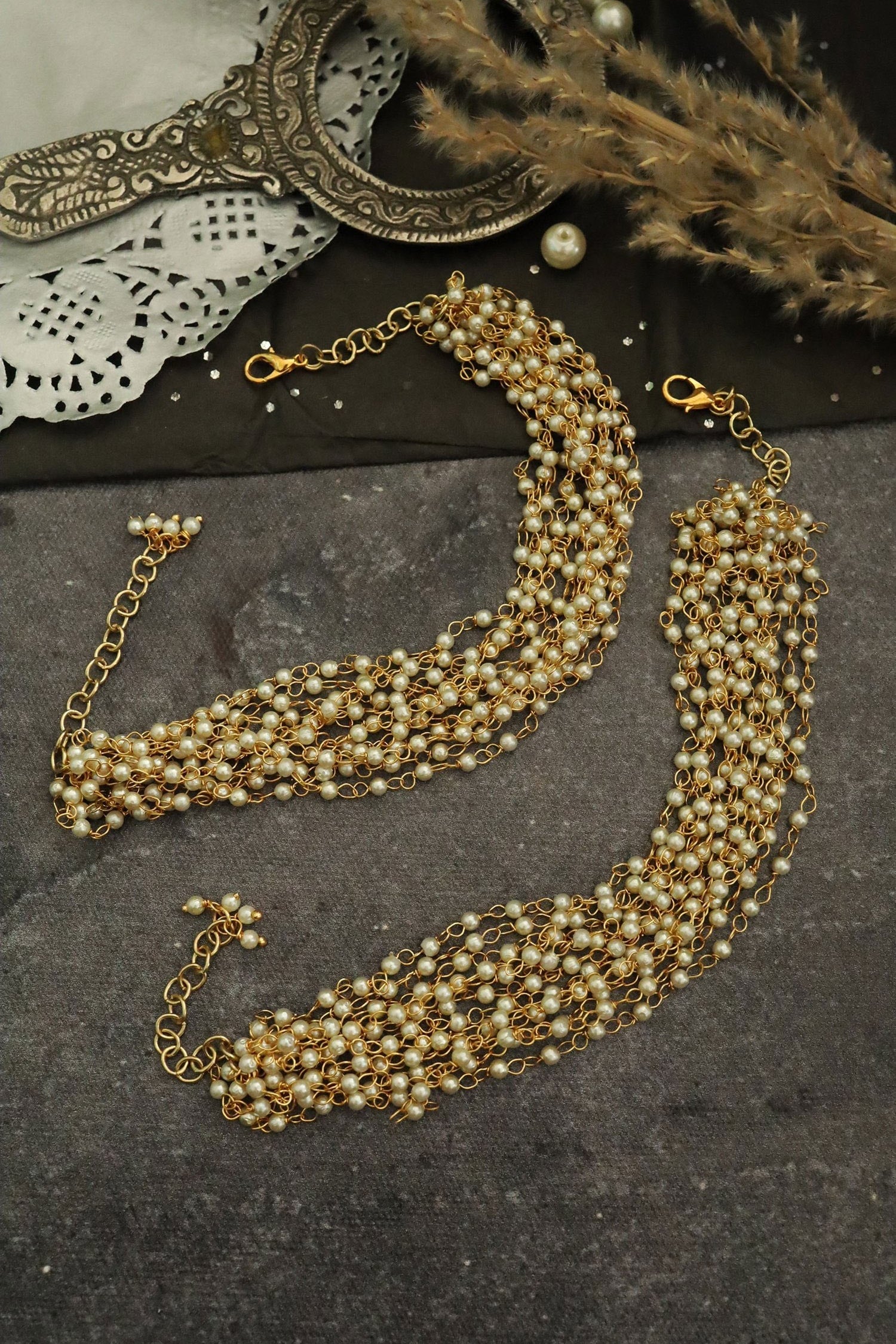 Beaded Multi-String Anklets 