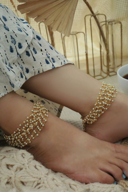 Beaded Multi-String Anklets 
