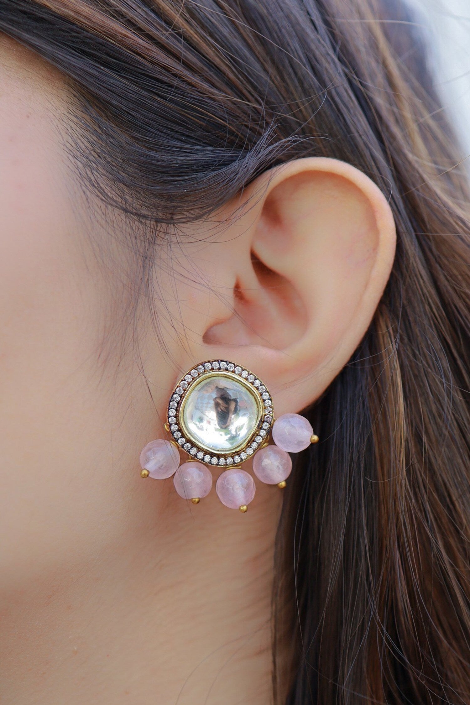 Beaded Stud Earrings 