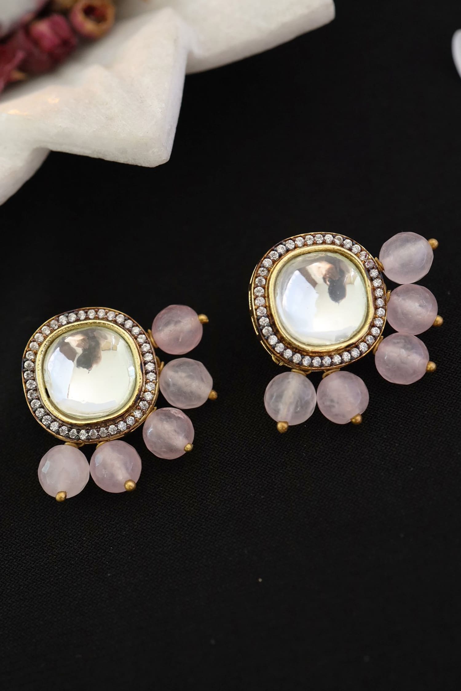 Beaded Stud Earrings 