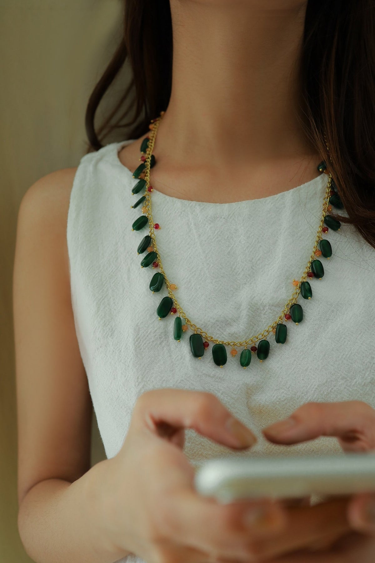 Stone Long Necklace 