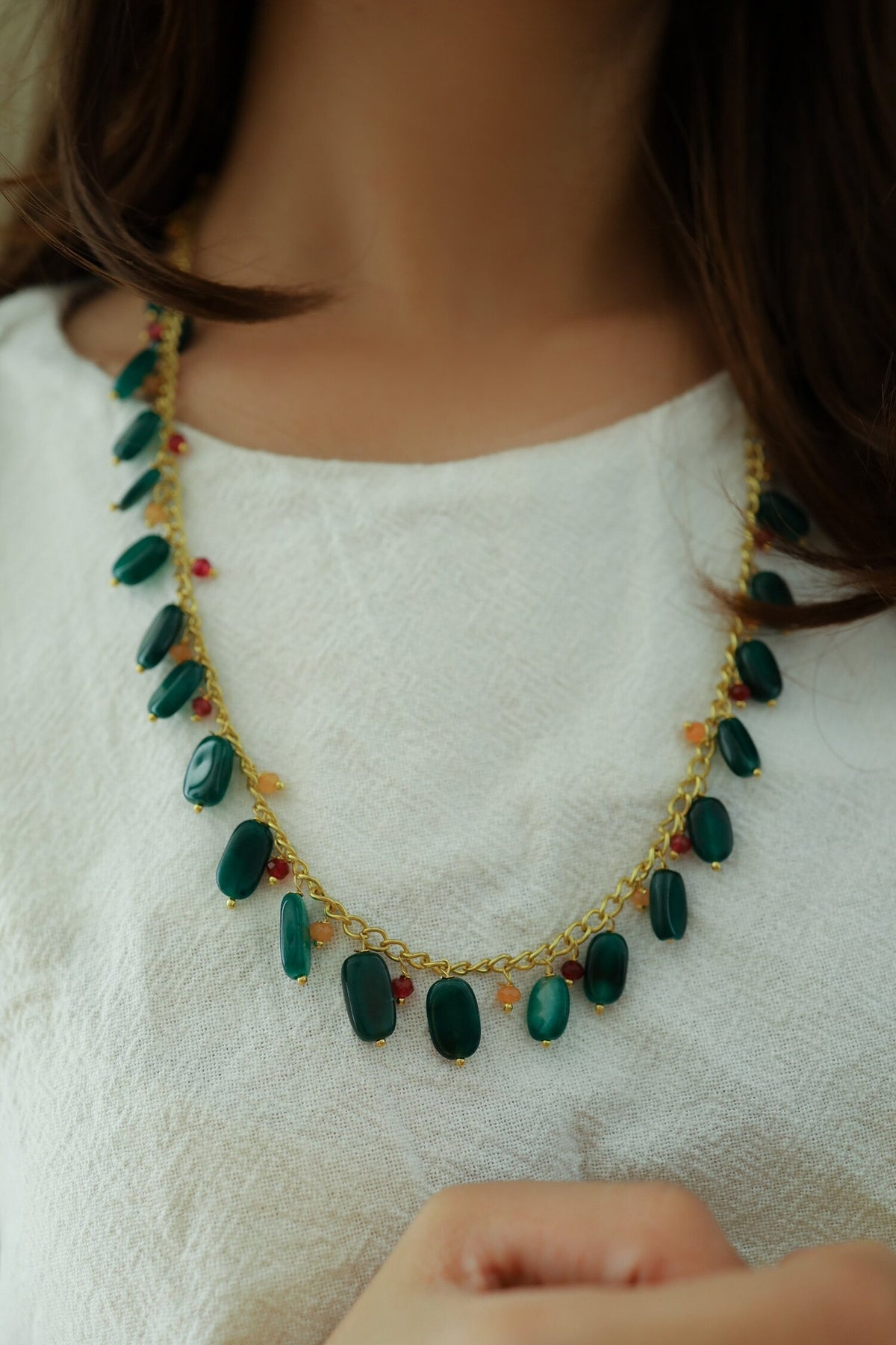 Stone Long Necklace 