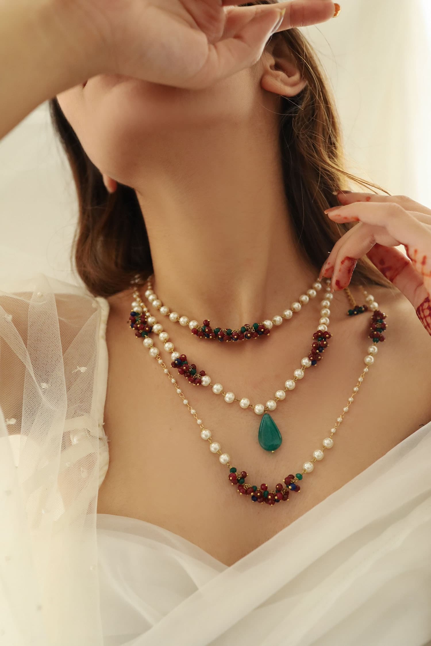 Multi Layered Stone Necklace 