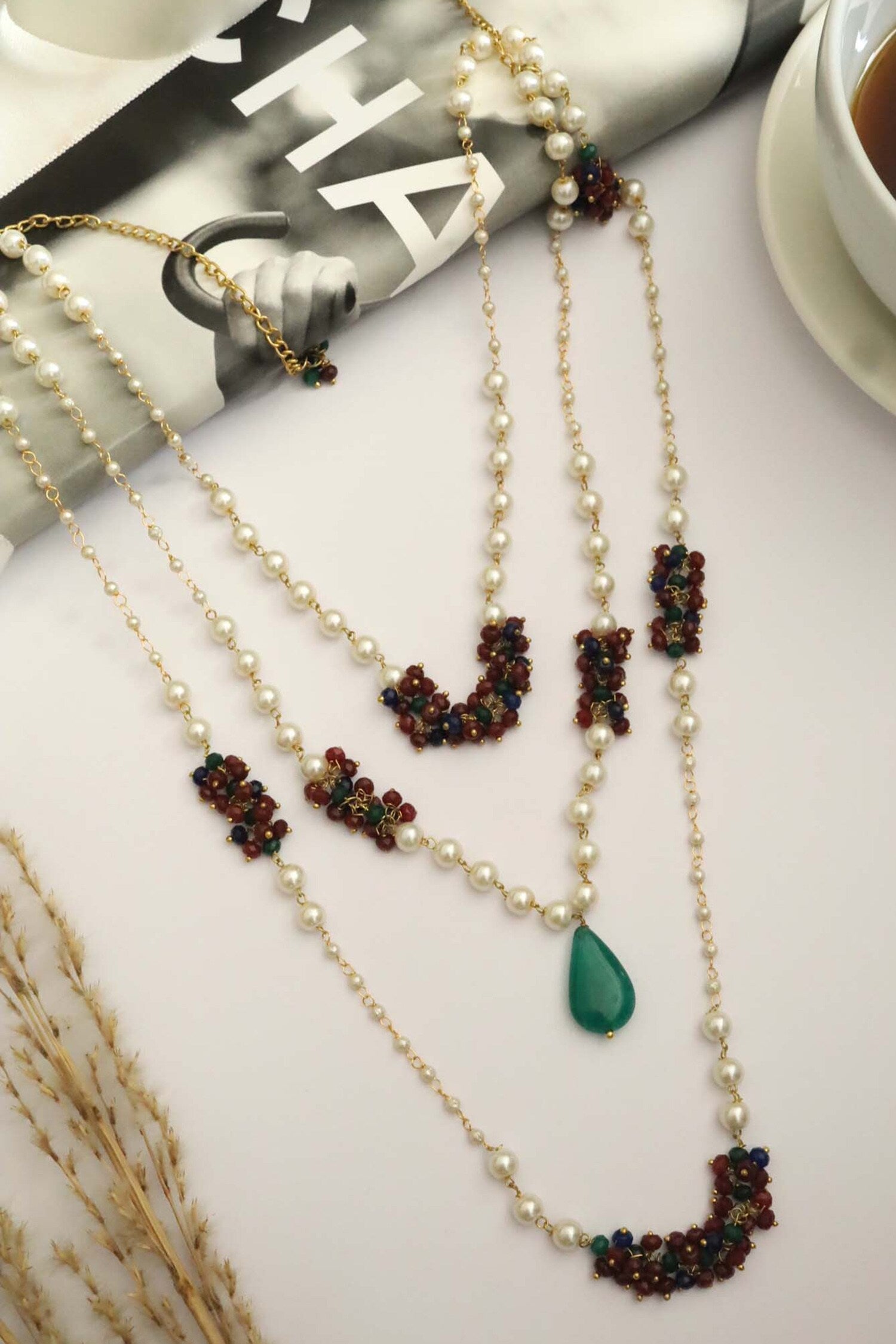 Multi Layered Stone Necklace 