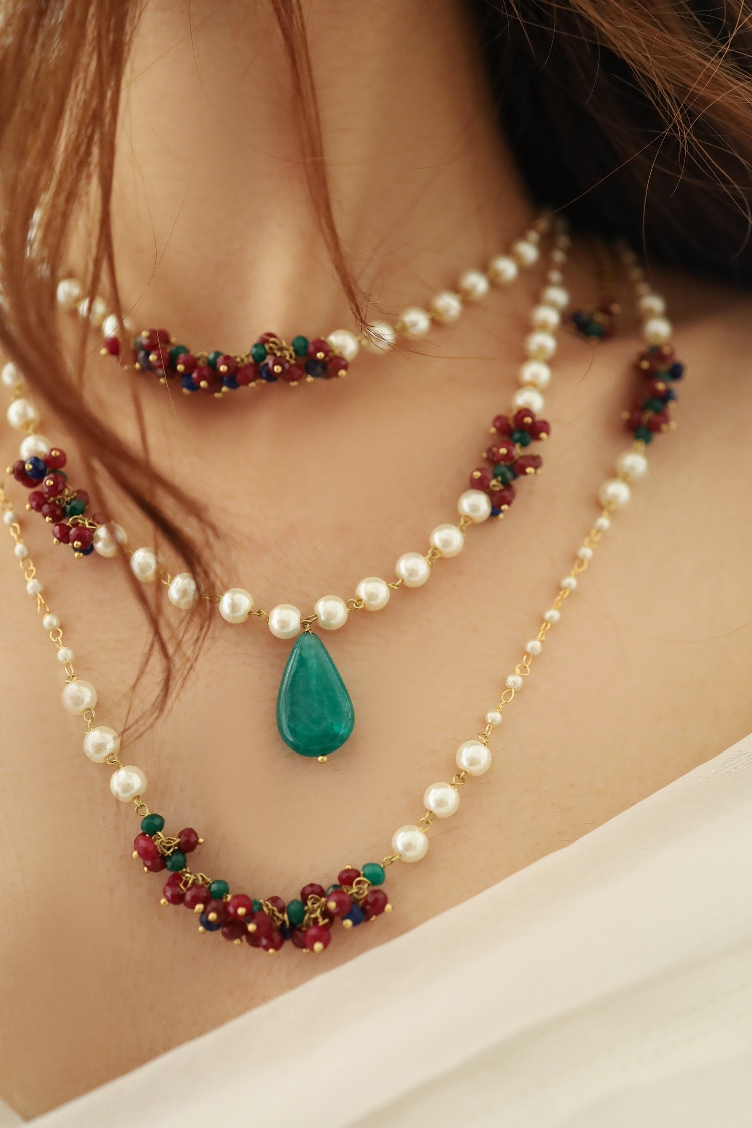 Multi Layered Stone Necklace 