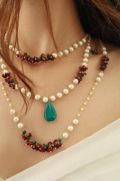 Multi Layered Stone Necklace 