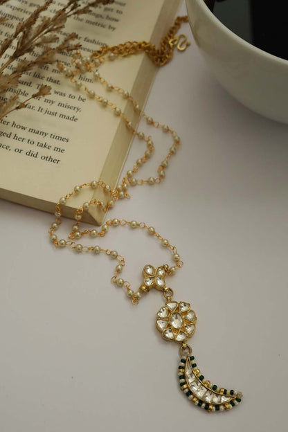 Crescent Moon Kundan Necklace 