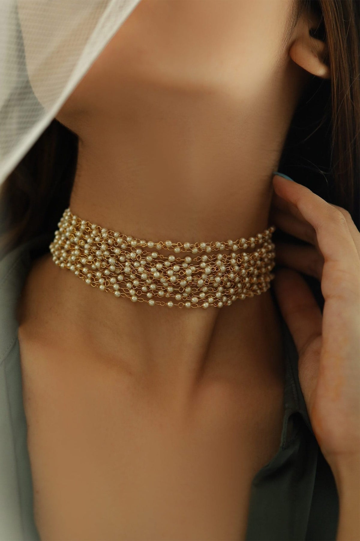 Gold Plated Layered Choker Necklace 