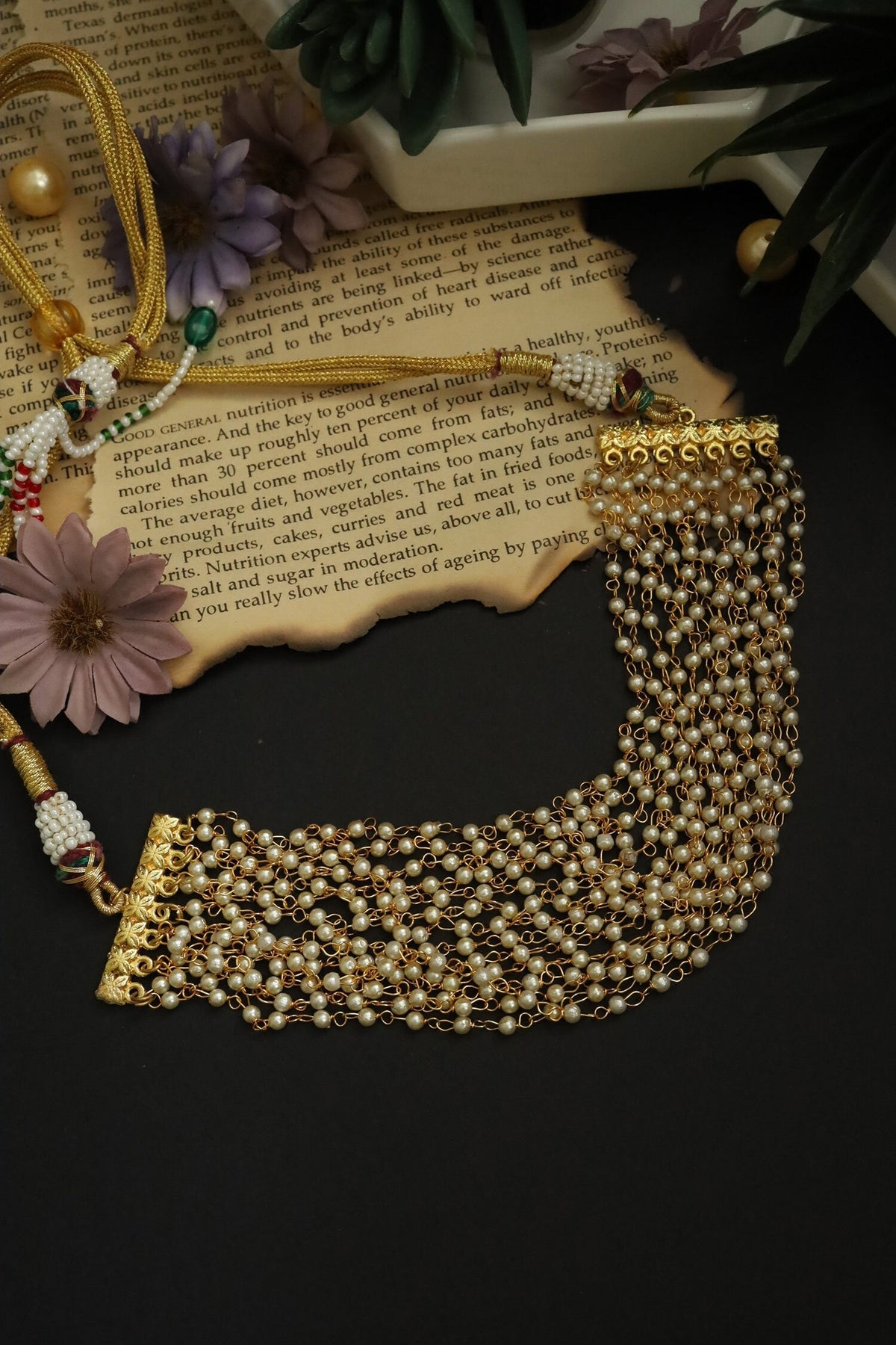 Gold Plated Layered Choker Necklace 