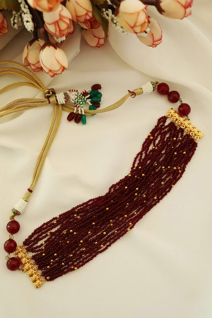 Gold Plated Red Hydro Stone Choker 