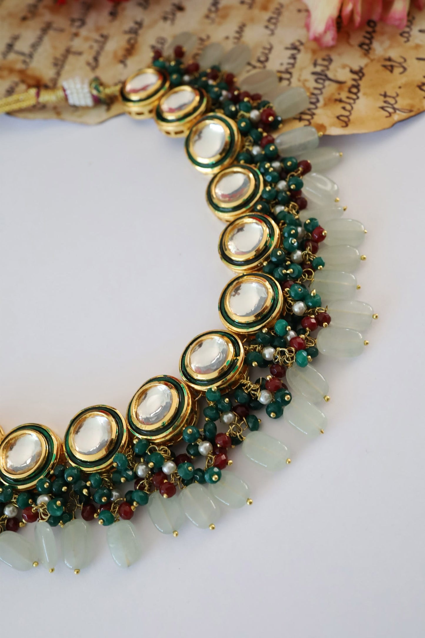 Kundan Stone Drop Choker 