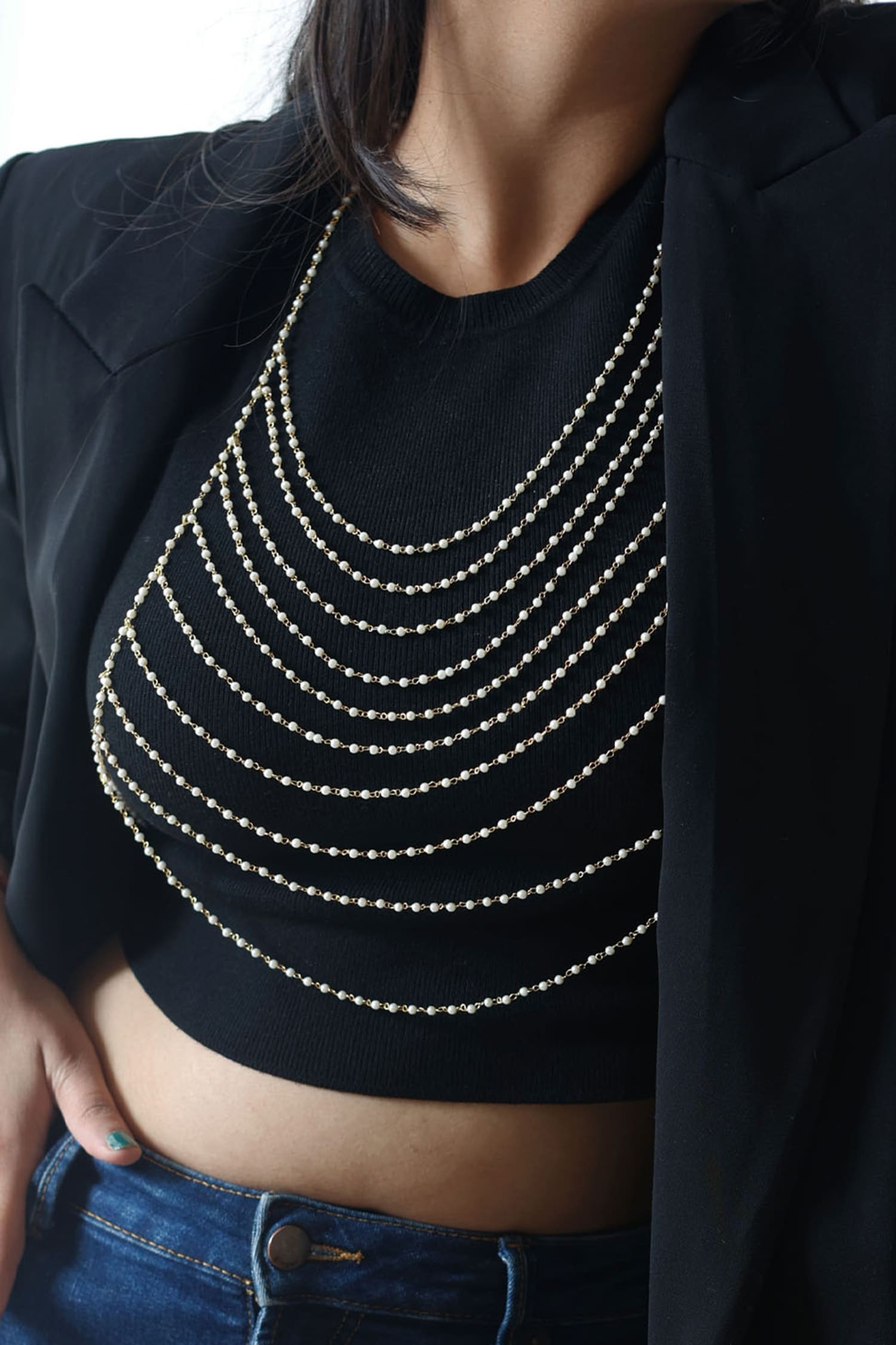 Multi Layer Pearl Bodychain 