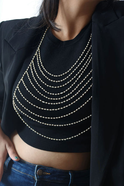 Multi Layer Pearl Bodychain 