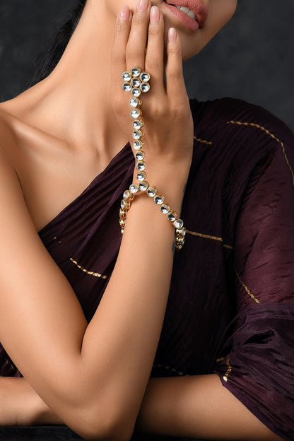 Handcrafted Adhishree Kundan Hathphool 