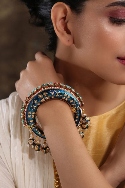 Hand Painted Meenakari Jadau Bangle 