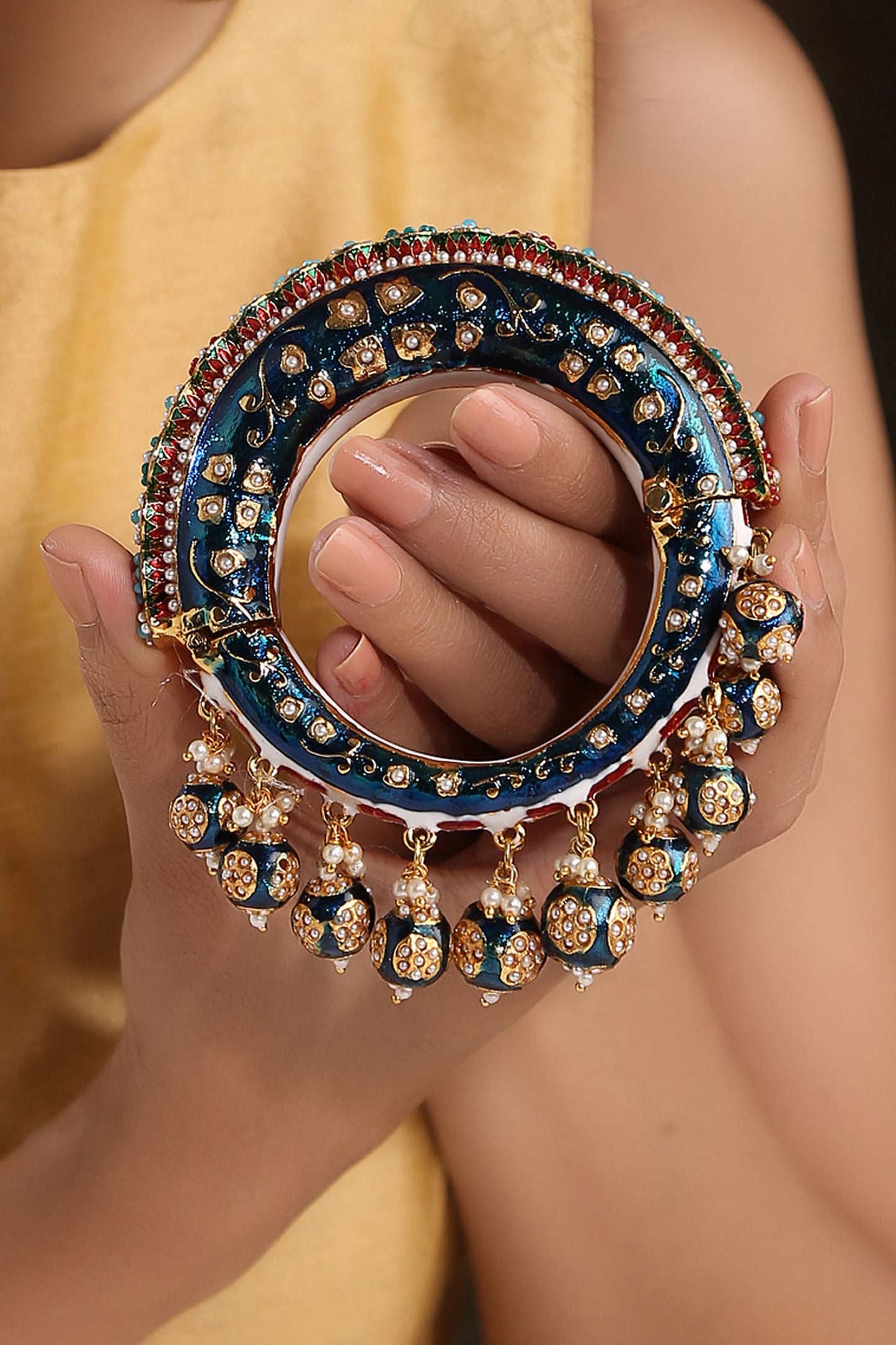 Hand Painted Meenakari Jadau Bangle 