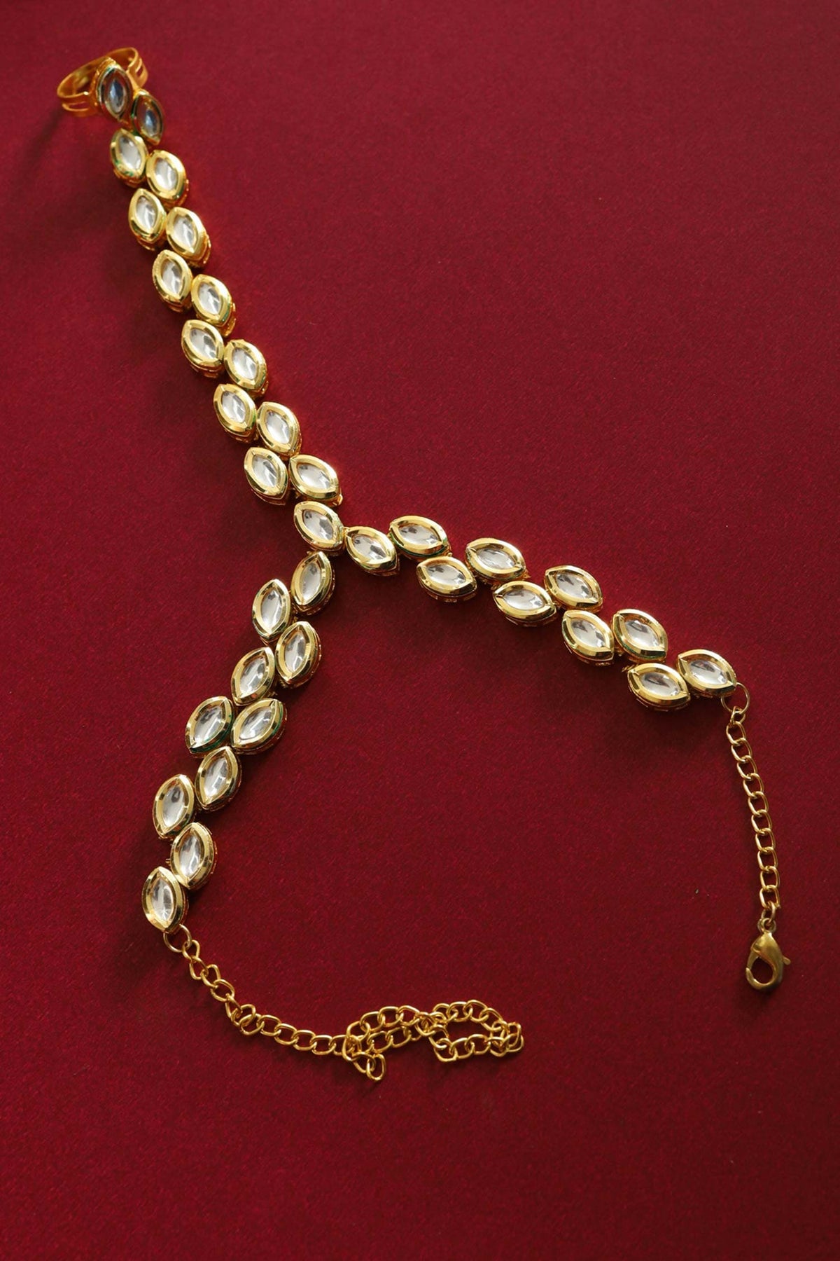 Kundan Gold Plated Hathphool 