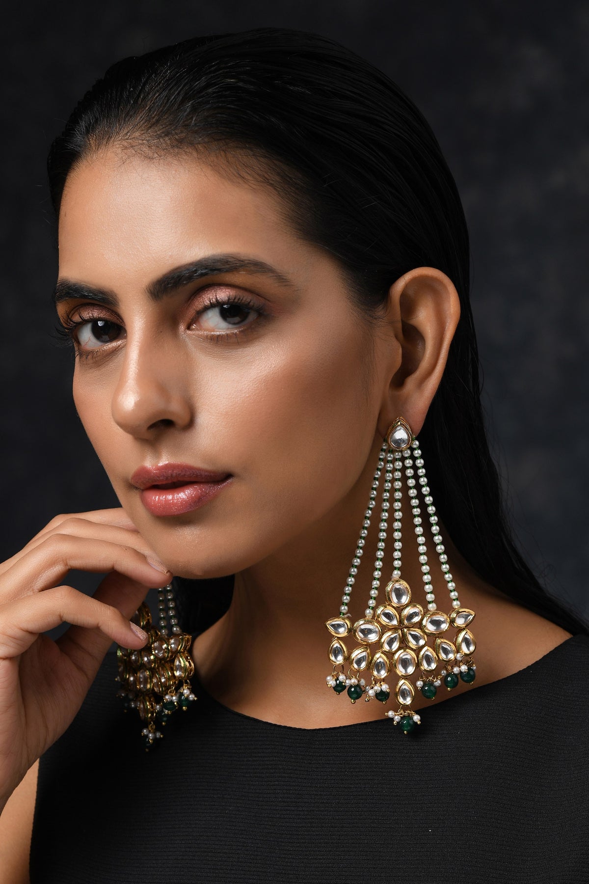 Kundan Long Earrings 