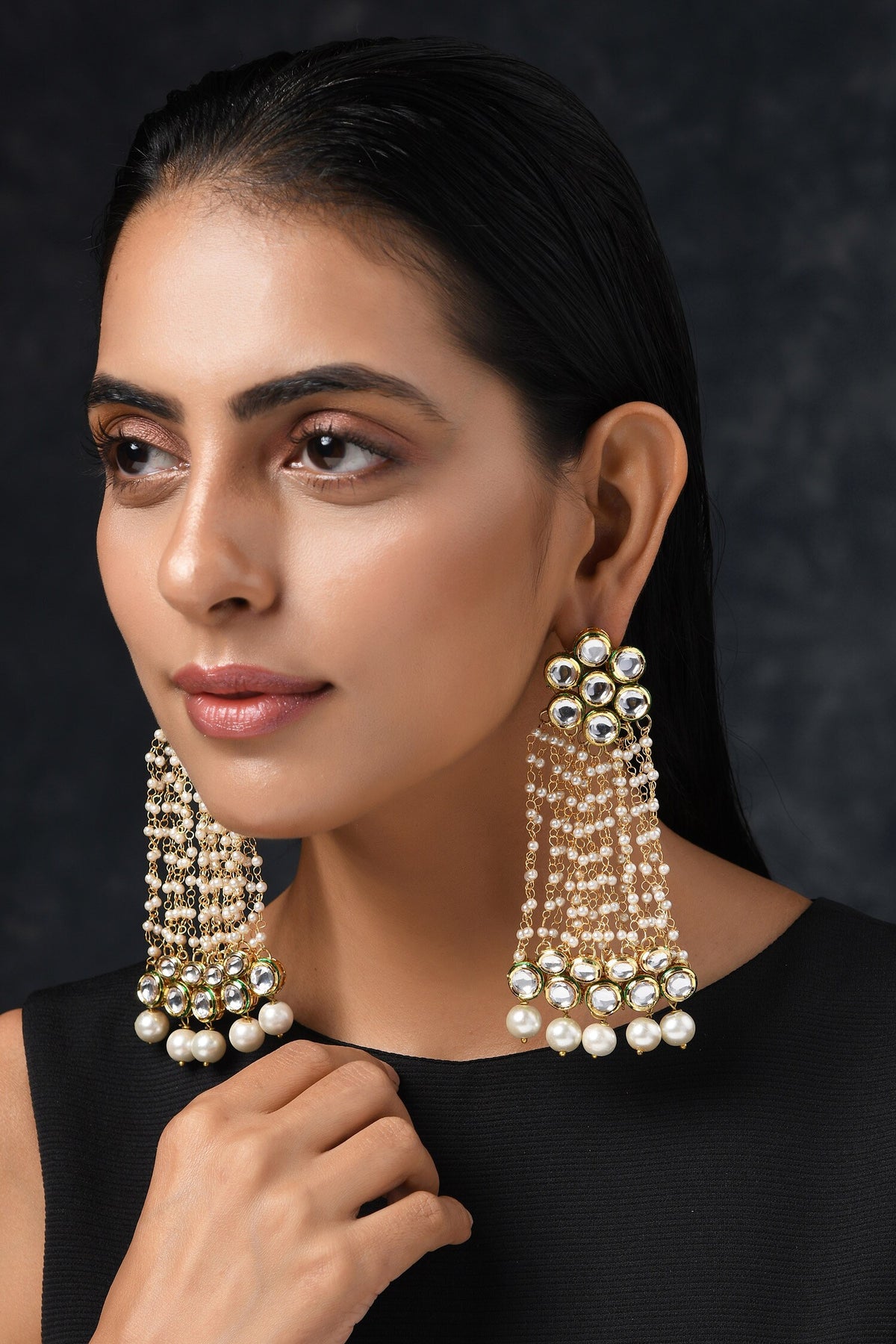 Kundan Long Earrings 