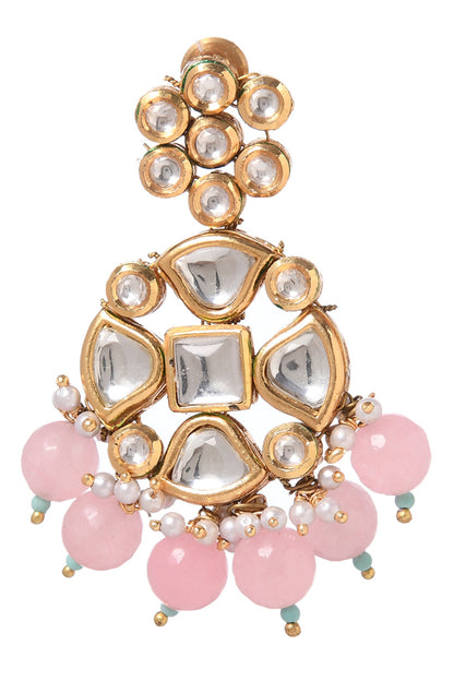Kundan danglers with Maangtikka 