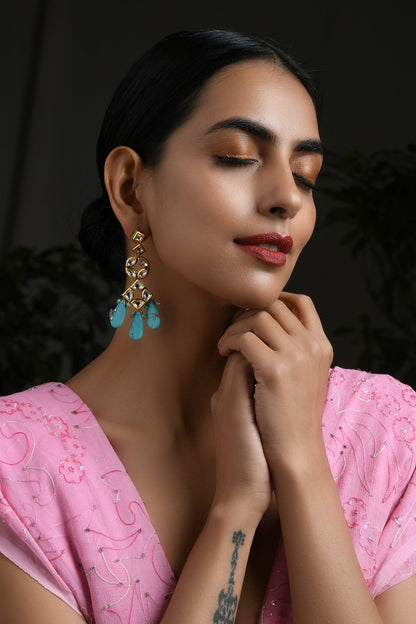Kundan Geometric Danglers 
