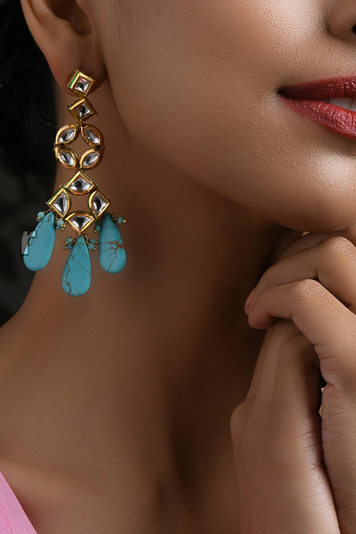Kundan Geometric Danglers 