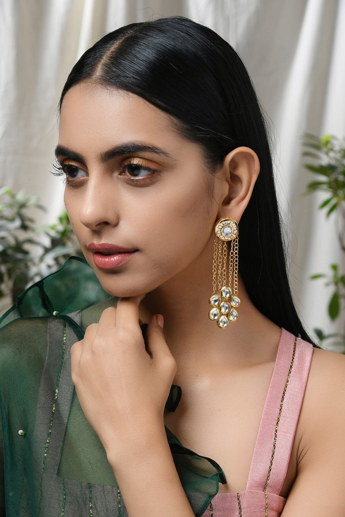 Kundan Chain Danglers 