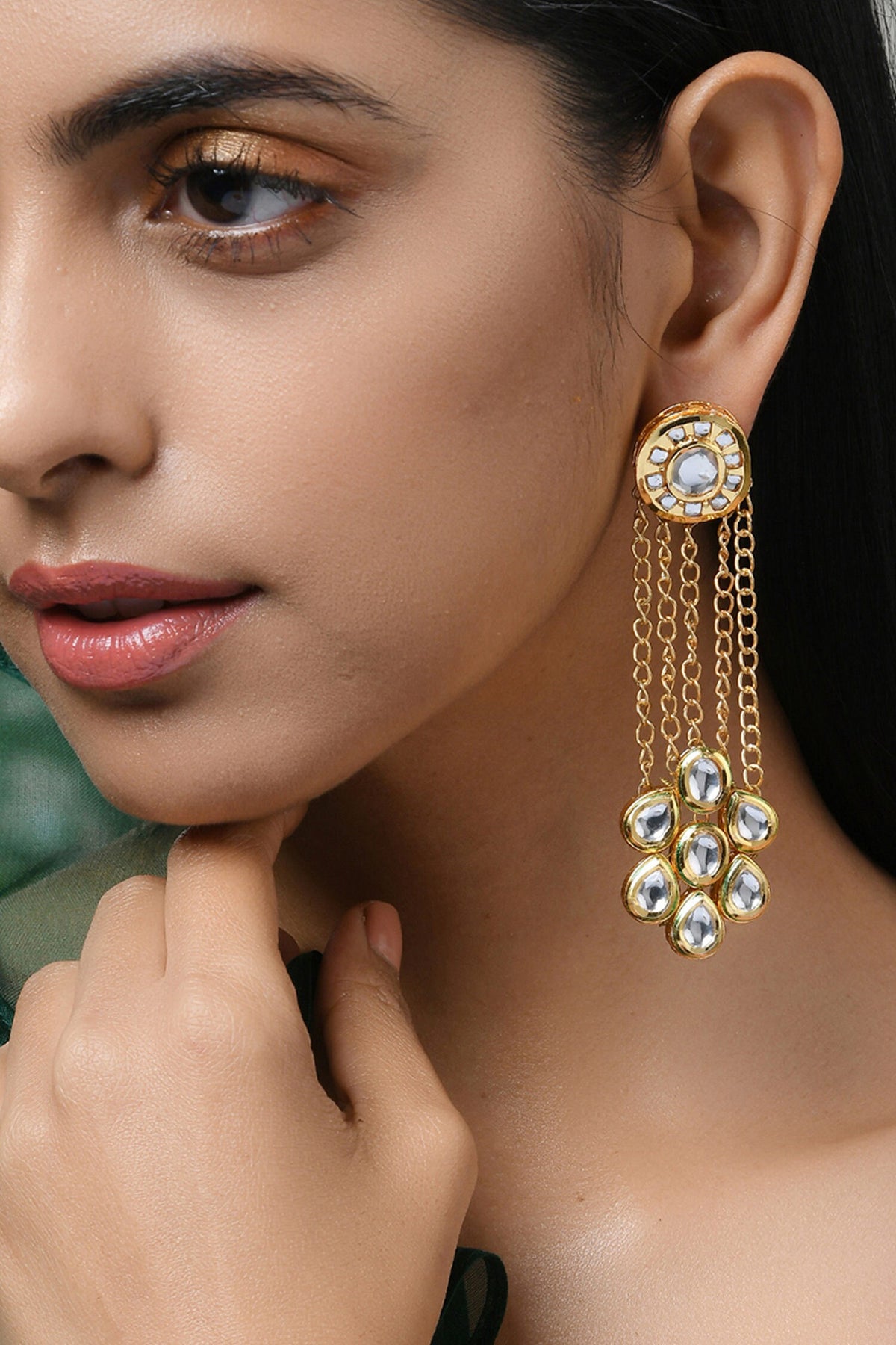 Kundan Chain Danglers 