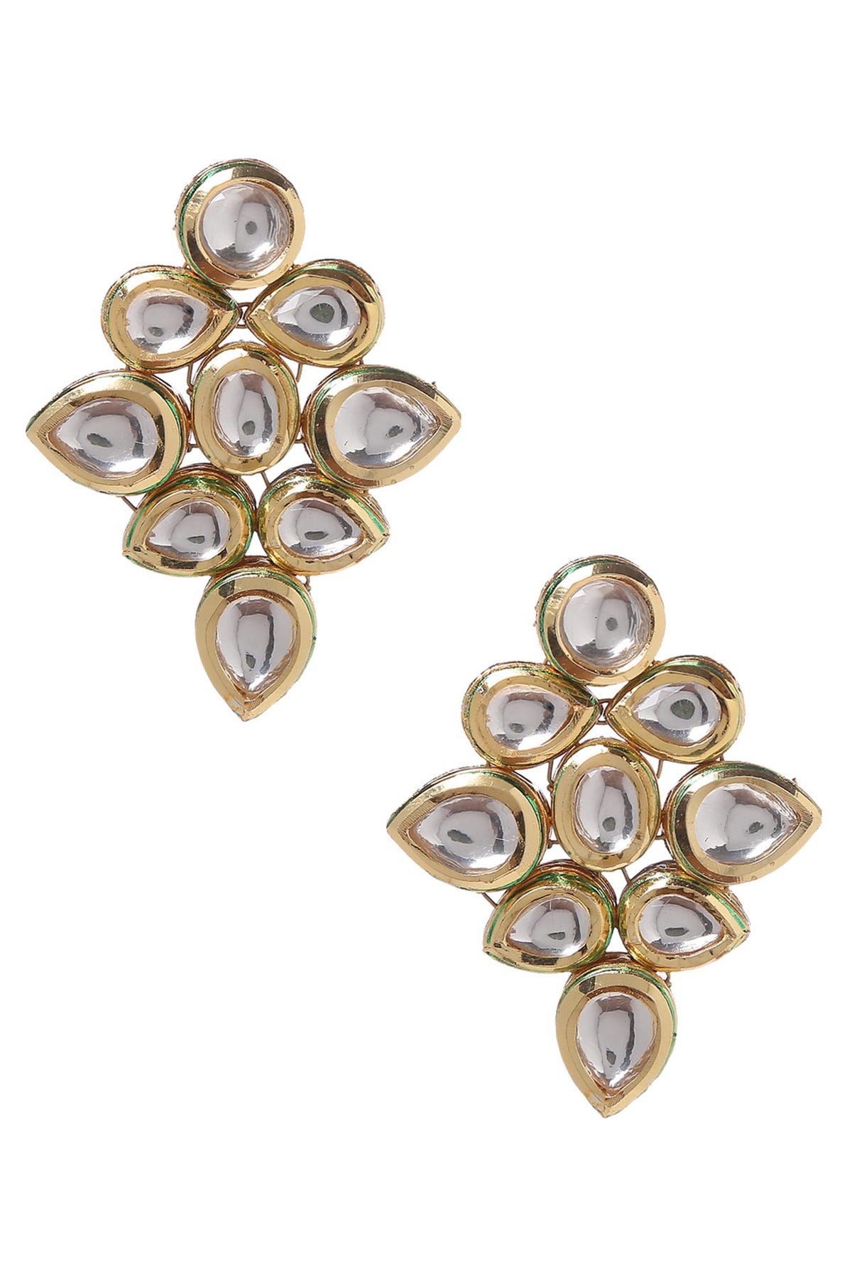 Floral Kundan Stud Earrings 